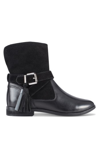 Vesprit twermont 材質拼接流蘇飾高筒靴, 女鞋, 鞋