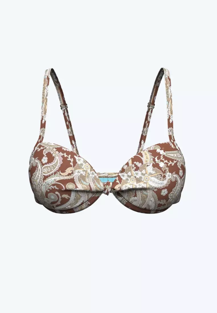 UNDERWIRE BRA BIKINI TOP - MOCCA MECA main image 1