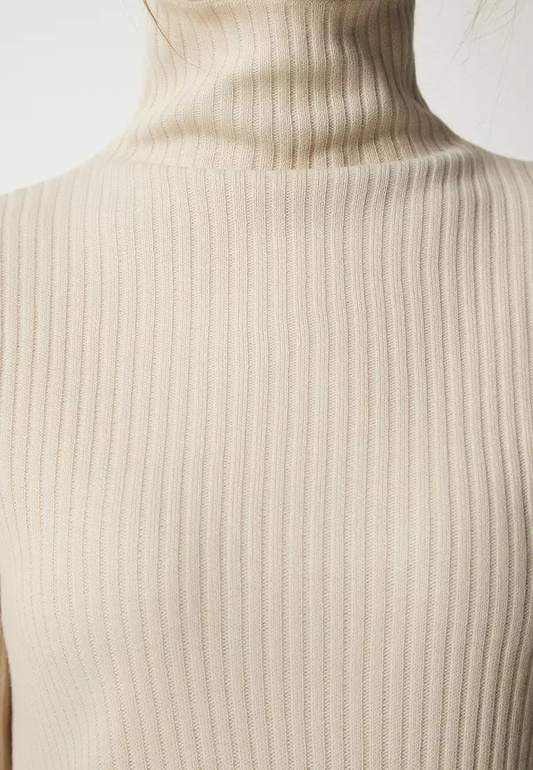 High Neck Ribbed Dress