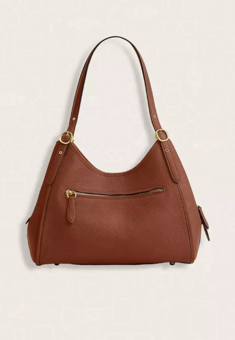 Coach Bella Medium Leather Shoulder Bag Saddle