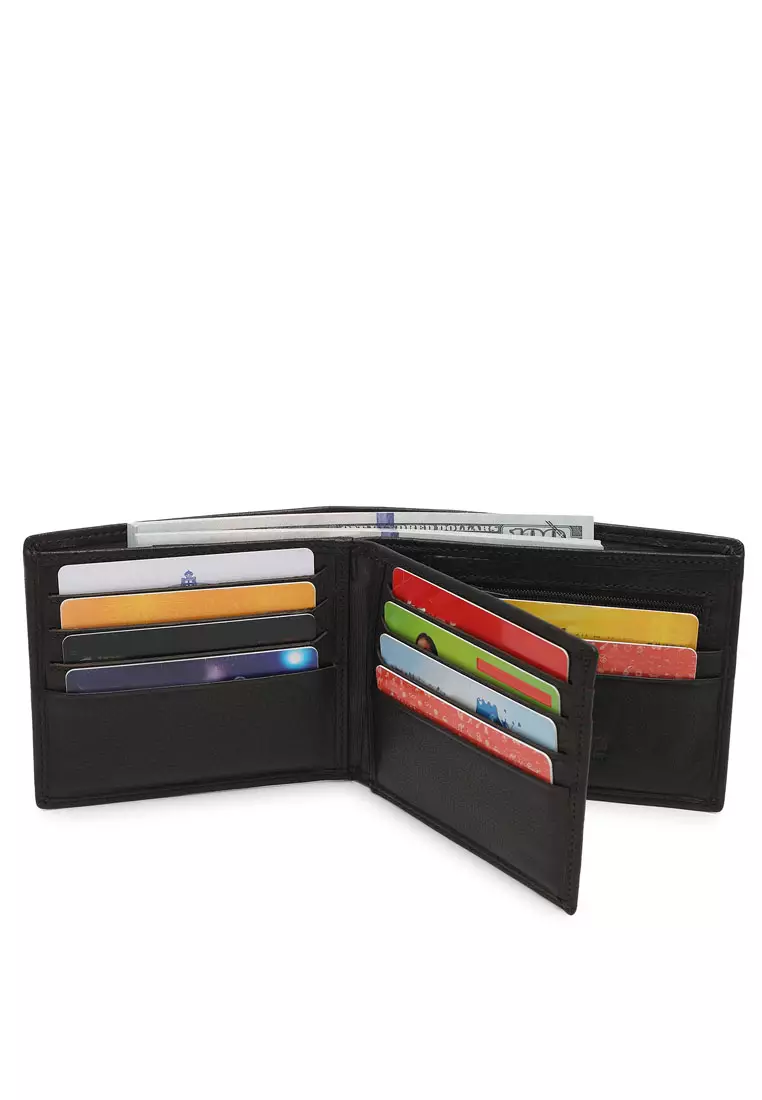 Men's Genuine Leather RFID Short Wallet - Brown