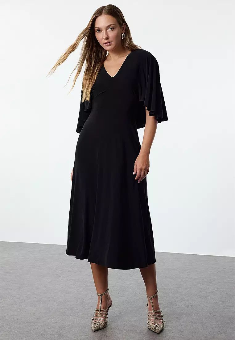 slim fit dress slacks Women's Black Long Sleeve Mini Dress Square-Neck A-Line – ZINNTRA