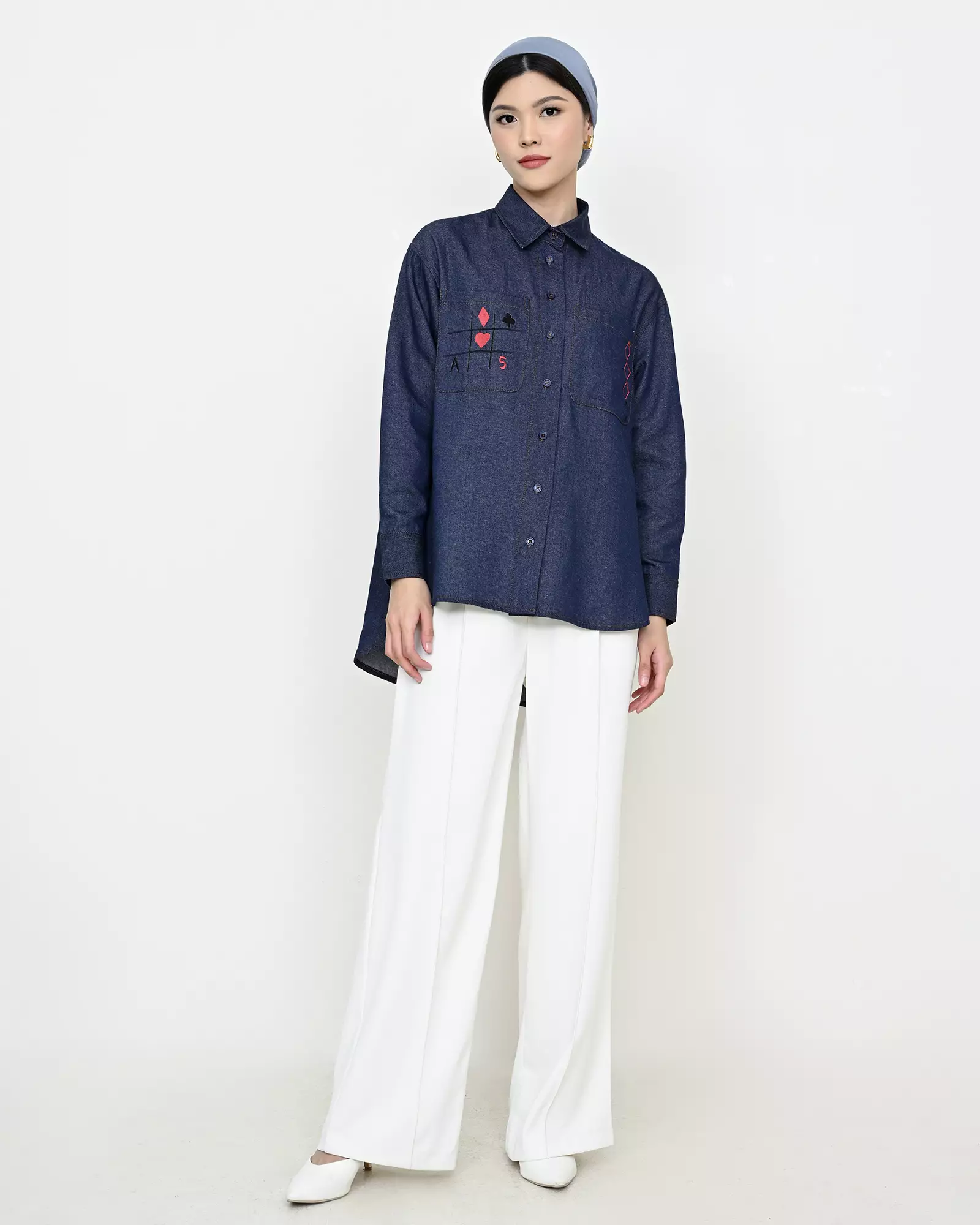 Geulis.id CARMIN SHIRT - Darkblue