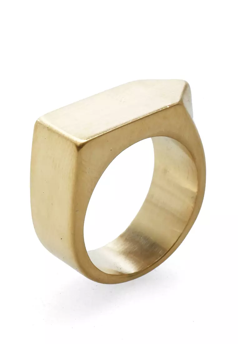 Daisy Aksesoris Fashion Pria Wanita CIncin Uniqe Design Material Titanium ORIGINAL - Gold Doff