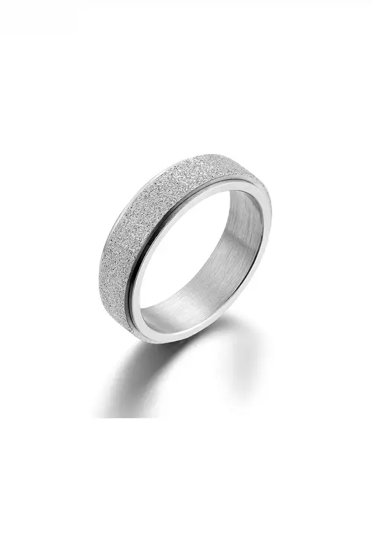 6mm Rotatable Matte Texture Titanium Steel Ring JW QF-JZ116