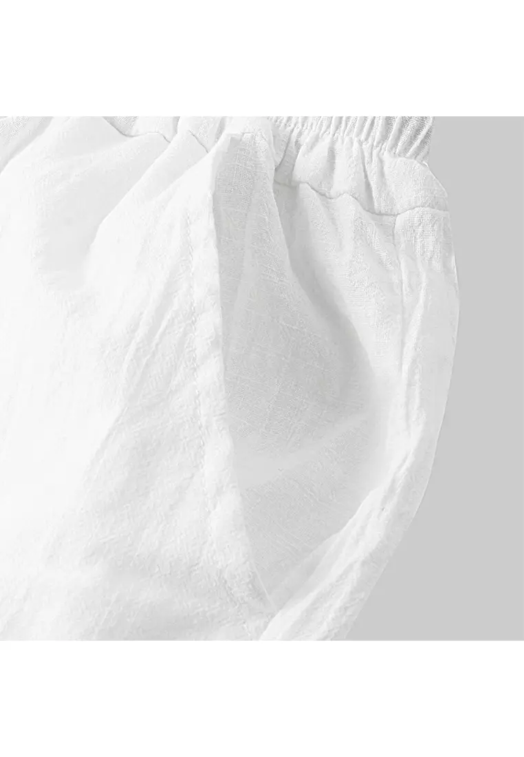 Cotton Linen Solid Color Beach Shorts YL-DK01