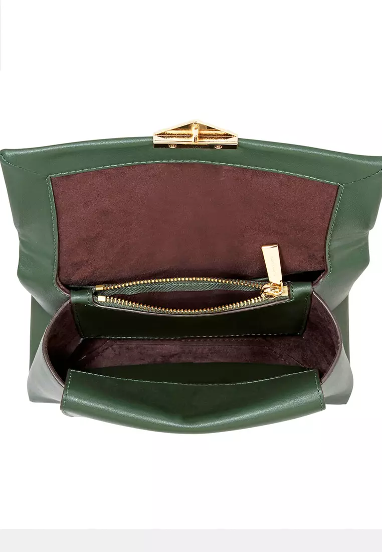 Cece Medium Leather Shoulder Bag - Moss