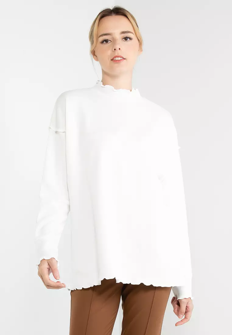 White turtleneck with deals bell sleeves