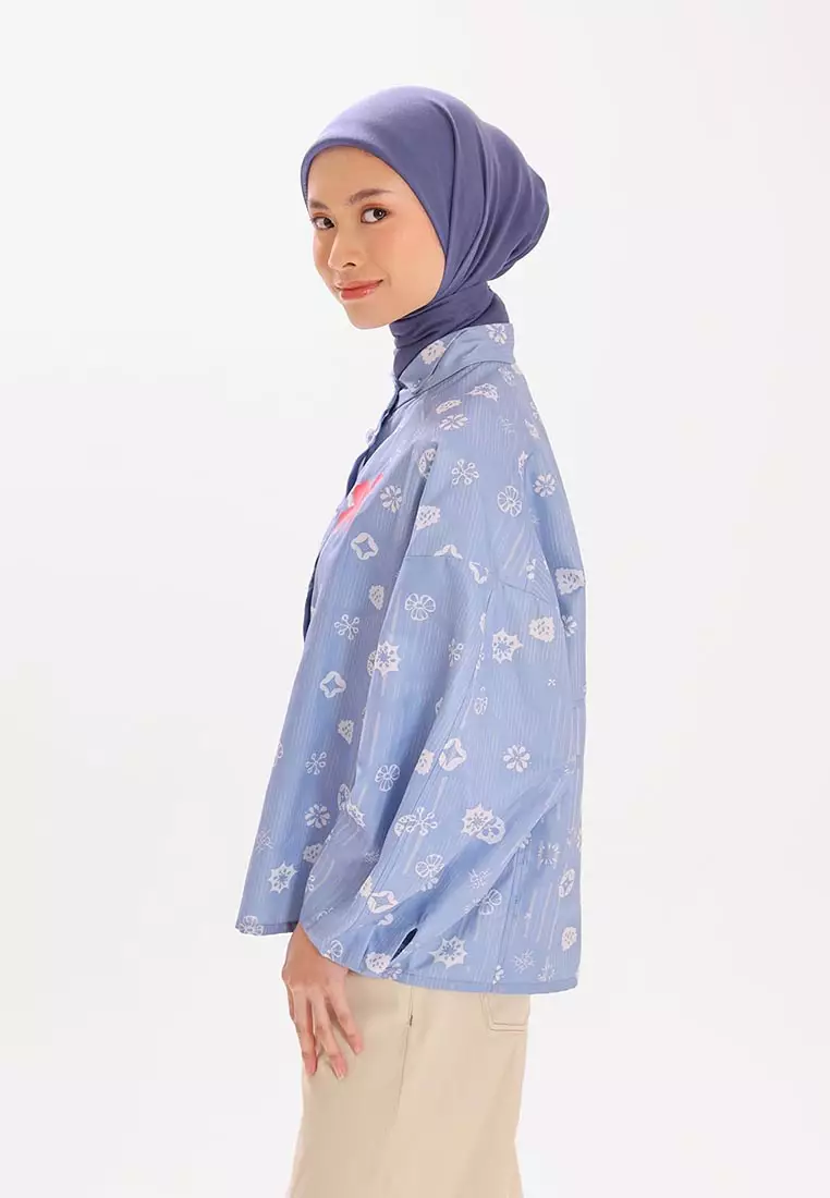 Ria Miranda Washed Blue Halie Top