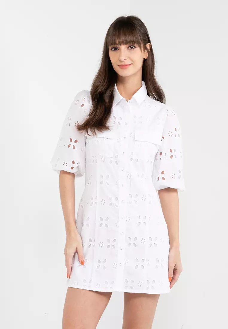 White short online shirt dress