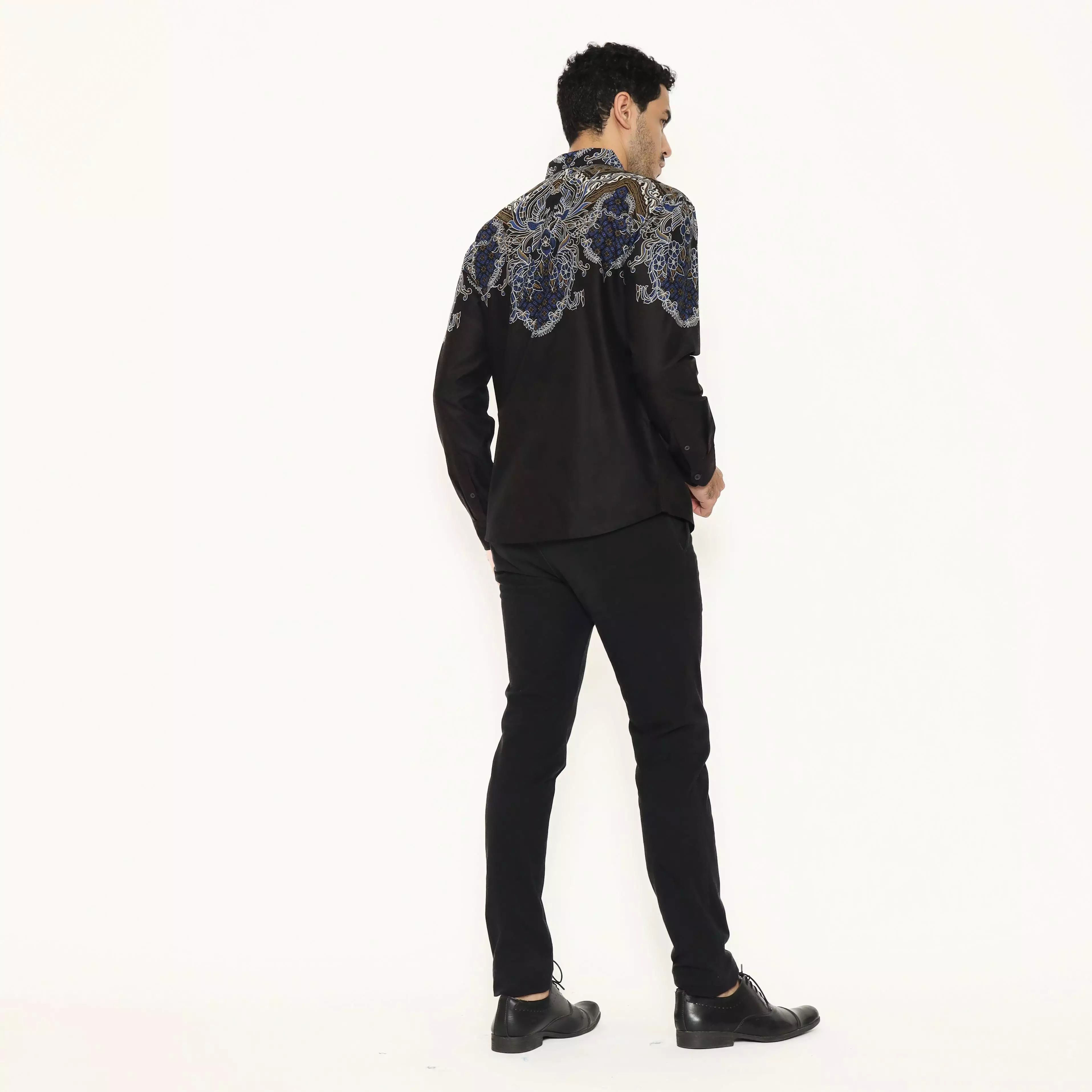 AMK Kemeja Batik Pria Lengan Panjang SHB Hazel L/S Black