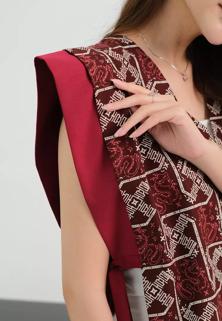 My Aksa Batik Wanita Vest Outer Naga Cita Red