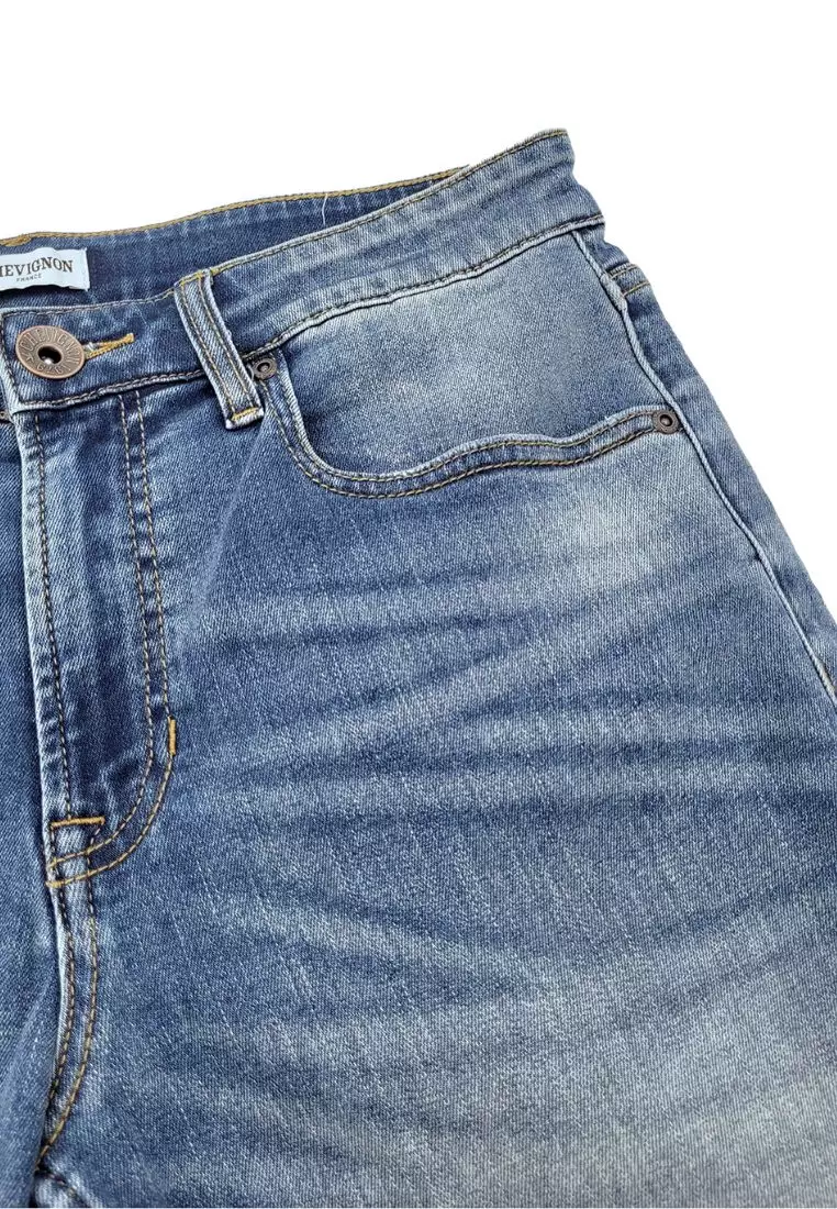 男裝修身短褲牛仔褲