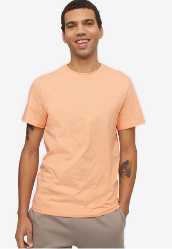 H&M orange Round-Neck T-Shirt Regular Fit 4B8F8AA3BCAEA6GS_1