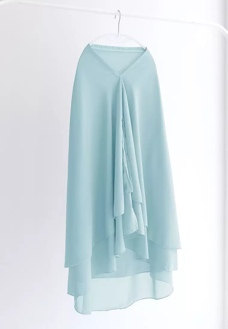 Anya Instan | Hijab Instan Resleting | Bergo Khimar Kerudung 2 Layer  - Arctic Sea