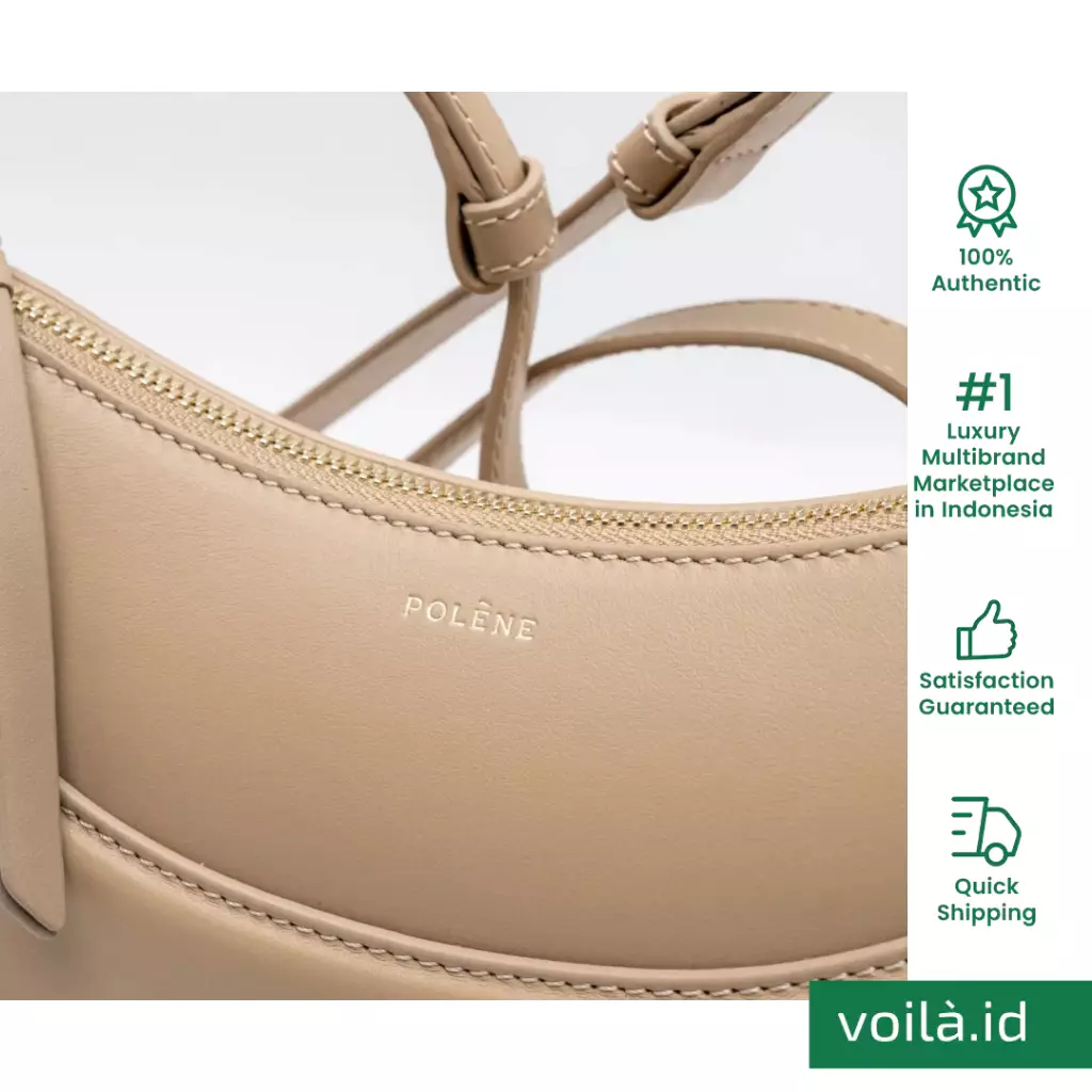 Numero Dix Half Moon Crossbody Bag Calfskin Beige Ghw