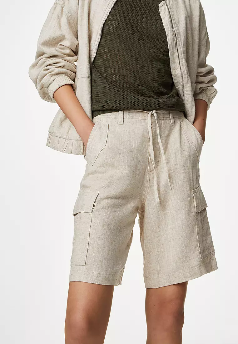 Linen Rich Cargo Utility Shorts