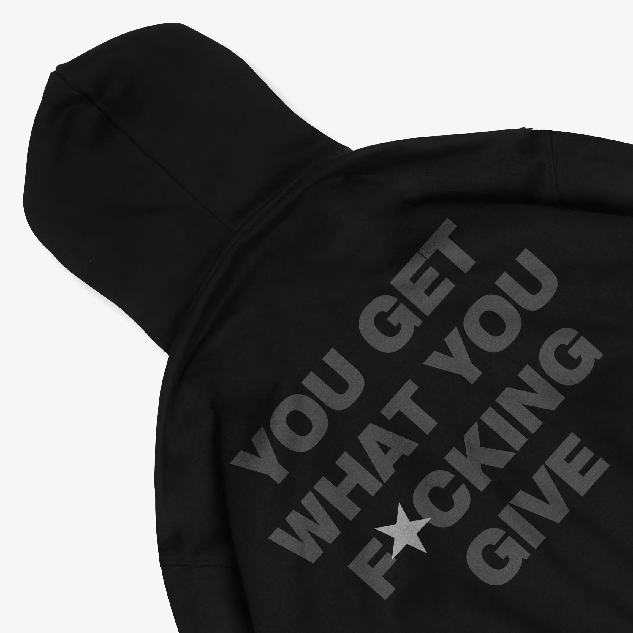 OOTDSUPPLY Hoodie Boxy Fit 375gsm Give You Black l Hoodie Boxyfit Heavyweight | HDBX006