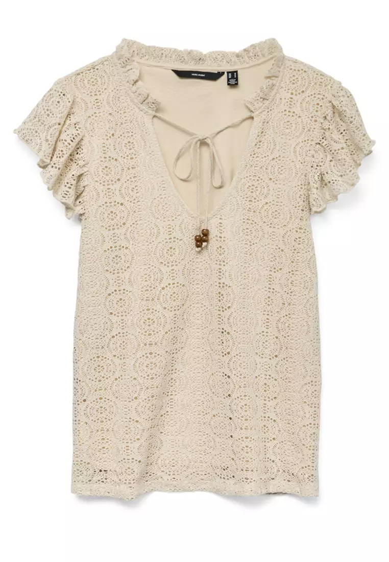 Maya Short Sleeve String Top