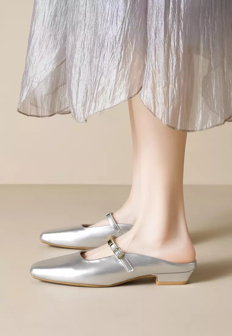 3CM Metal Buckle Strap Mules WW6579-1