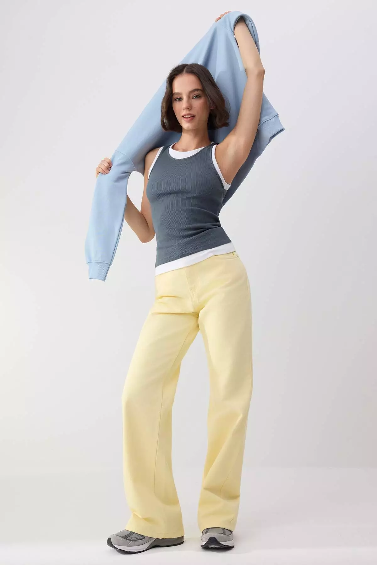 Wardrobe Essentials-Anthracite Double Layer Fitted/Sleeveless Stretch Knit Undershirt Twoss26Al9