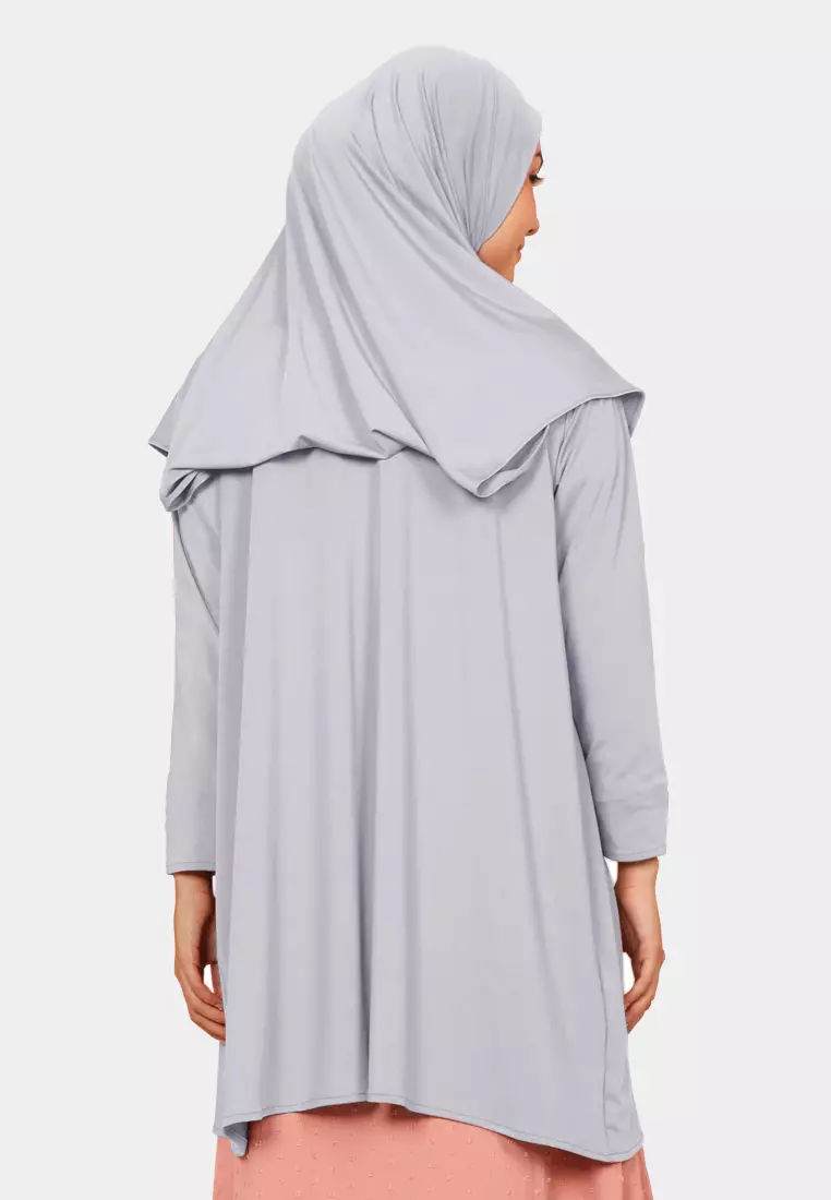 Zelena - Lyora Hijab Outer | Cardigan Bergo Kerudung Wanita - Chrome Grey