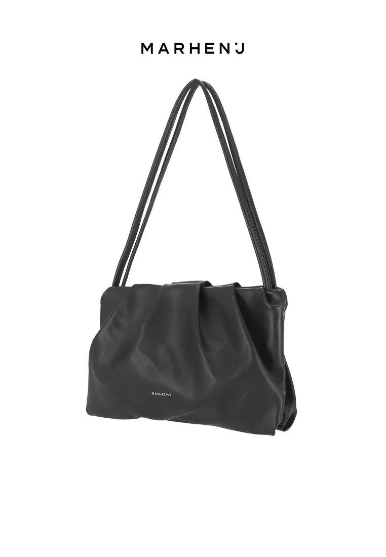 SABRINA Vegan Leather Shoulder Bag Black