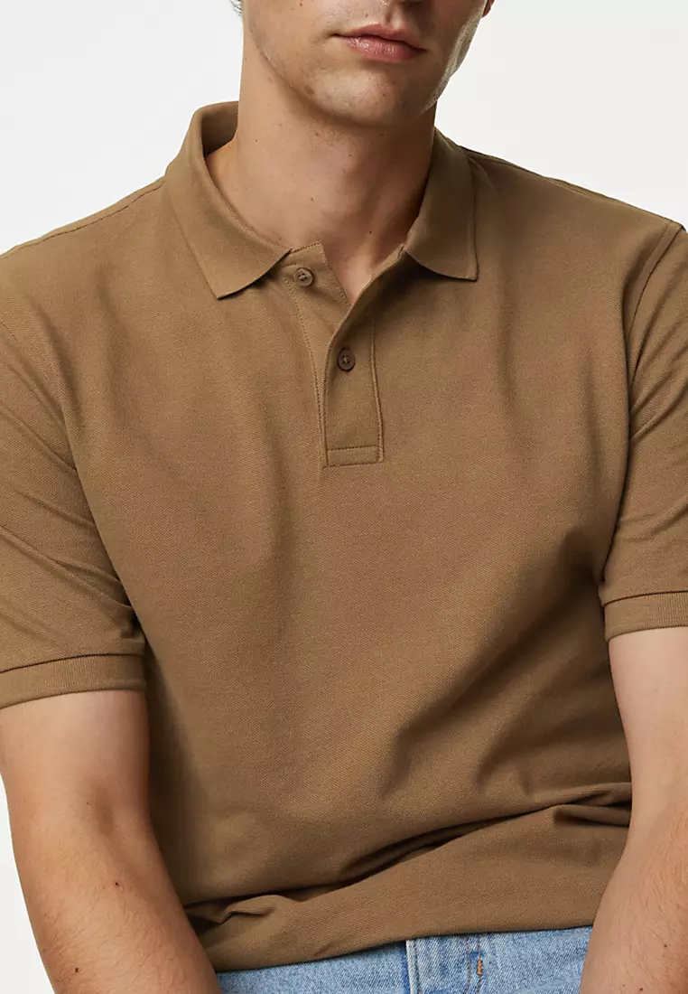 Pure Cotton Pique Polo Shirt