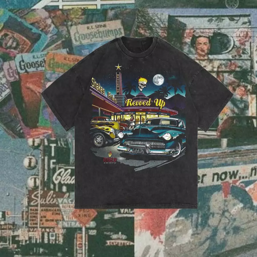 Ossu  Revved Up Black Wash Tshirt