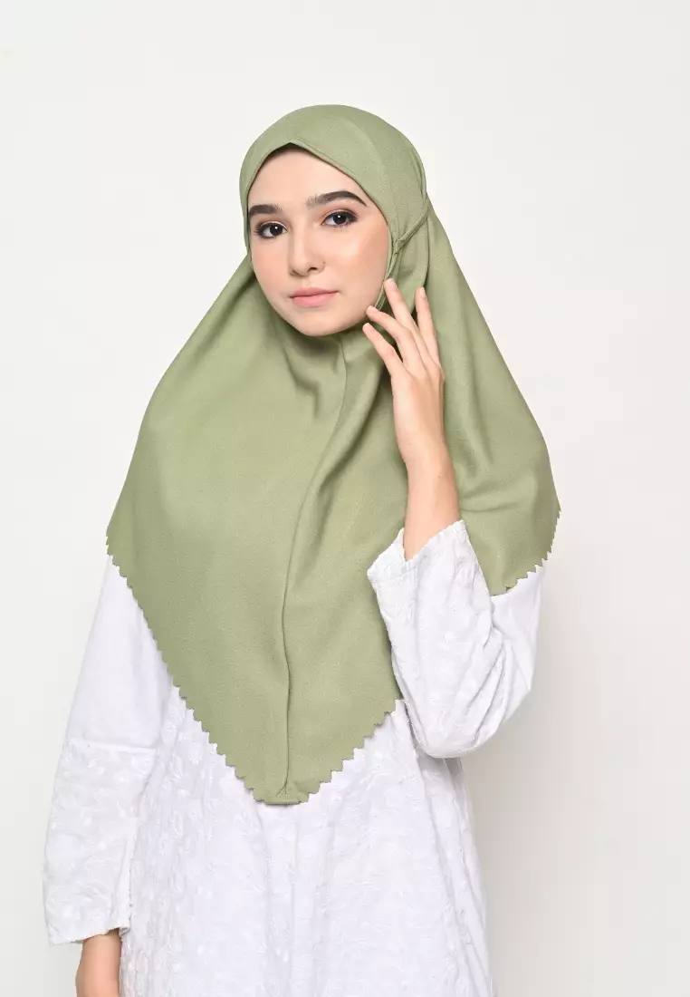 Bergo Sameera Hijab Instant Lasercut Matcha