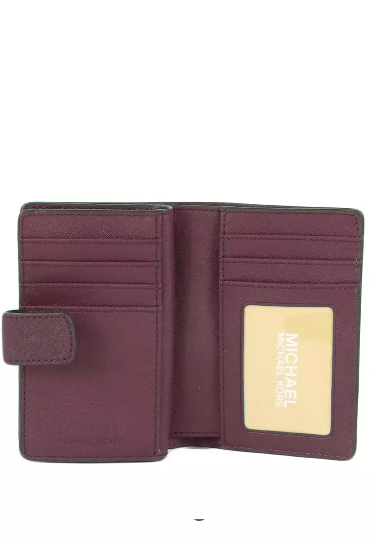 Jet Set Travel Medium Bifold Zip Coin Wallet - Oxblood