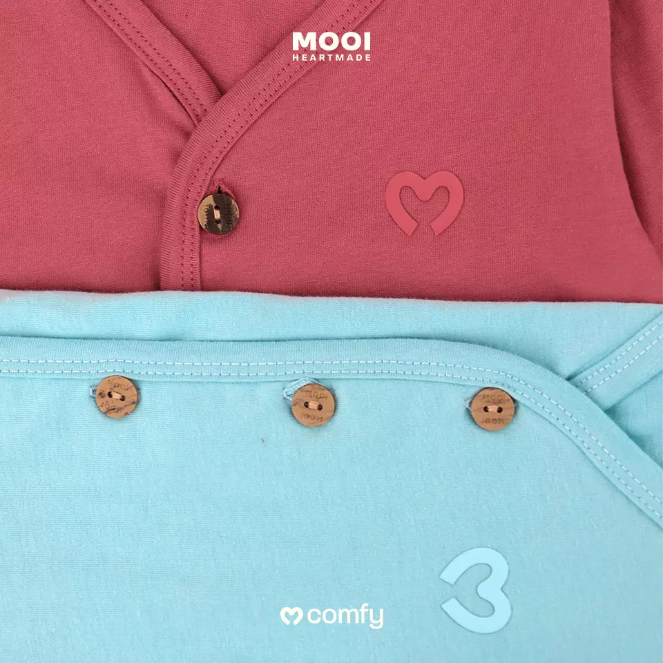Mooi Setelan Pendek Bayi Comfy Baby Short Button Set - Pink Blossom