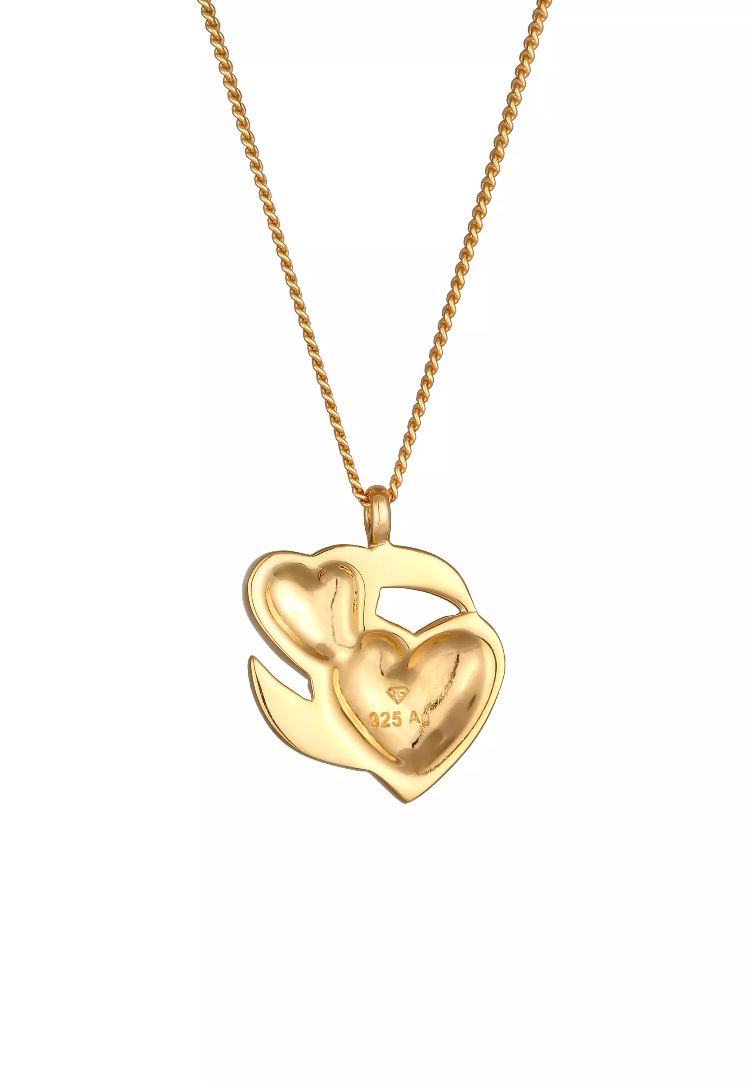 项链心形吊坠细链珐琅镀金