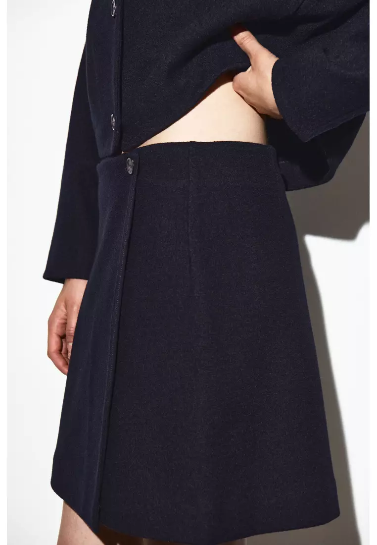BOILED MERINO WOOL MINI SKIRT
