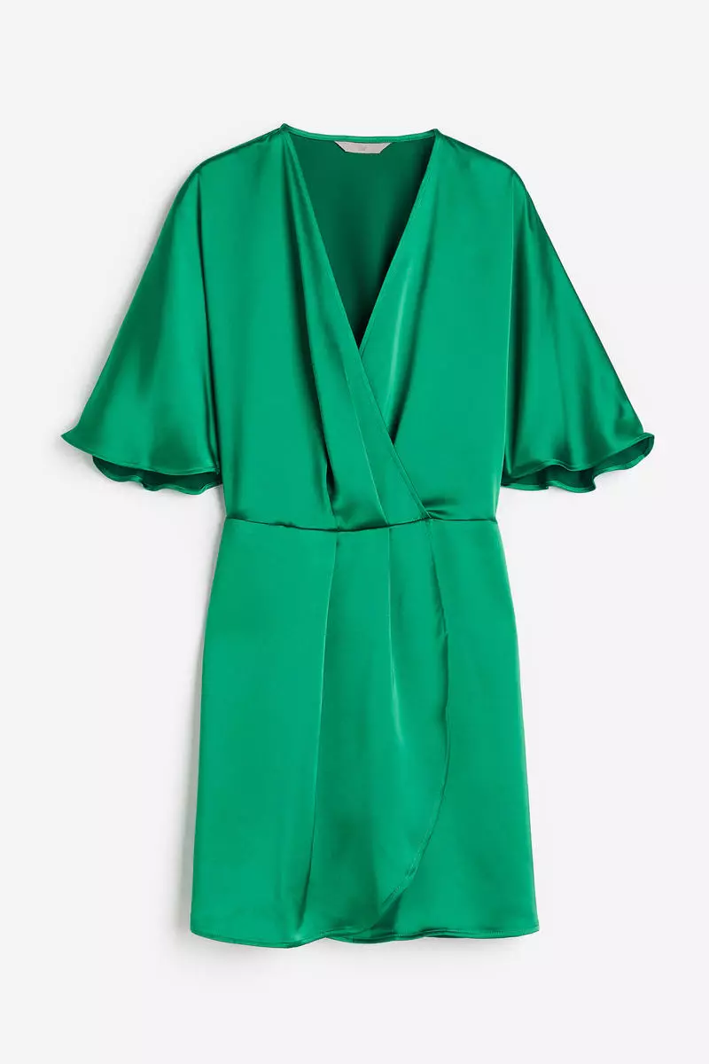 Satin wrap dress