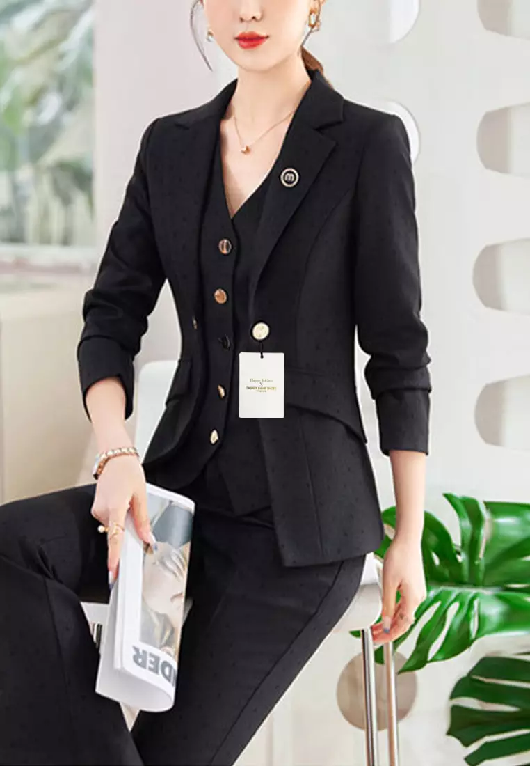 Slim Fake Two-Piece Suit Set YGH-EM2306-1