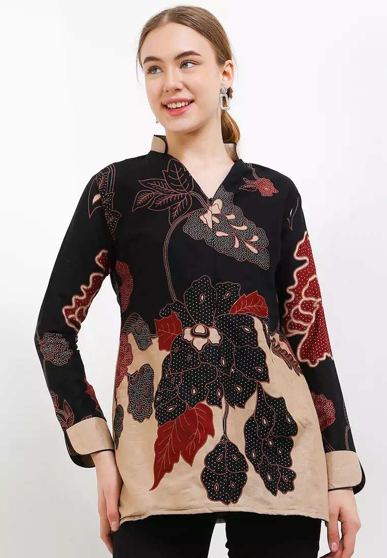 Blouse Batik Mandevilla Item Premium Slimfit Elegant