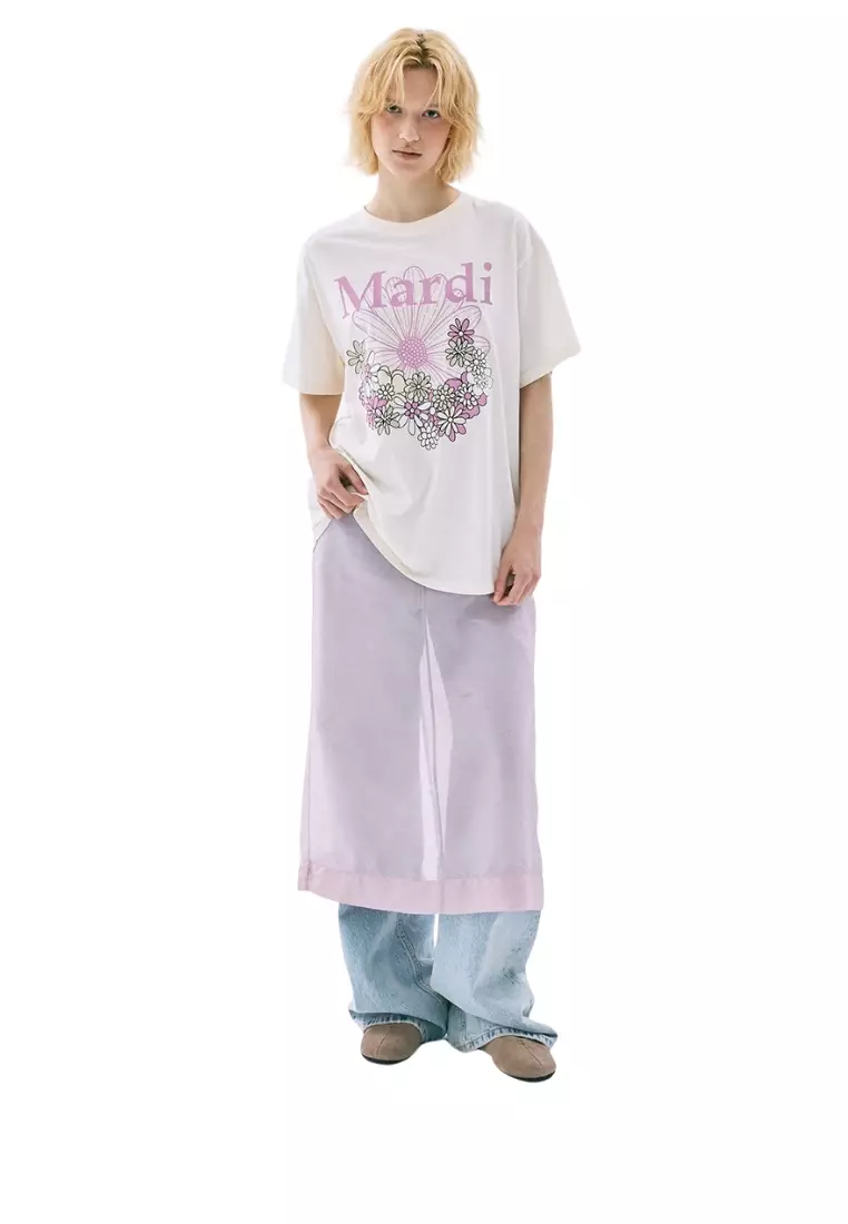 Tshirt Flowermardi Jardin - Cream Pinklavender