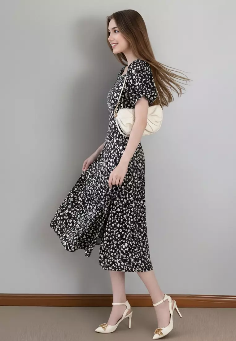 Printed Square Neck Dress