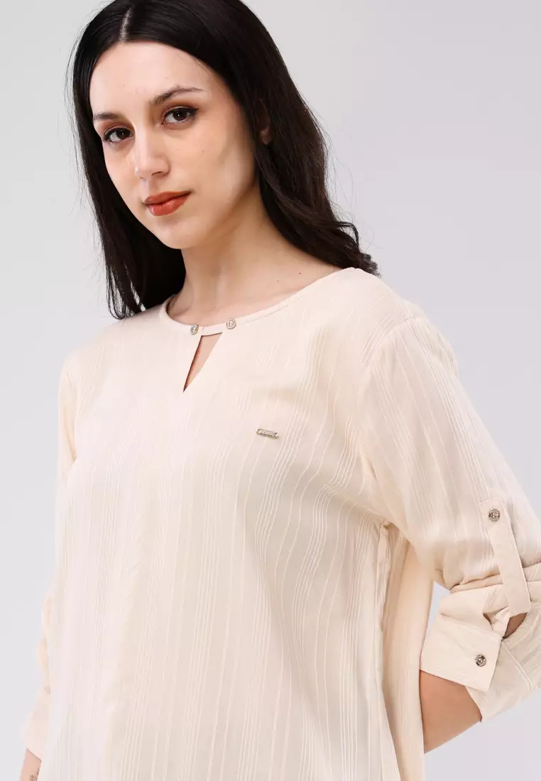 Woven Textured 3/4 Blouse