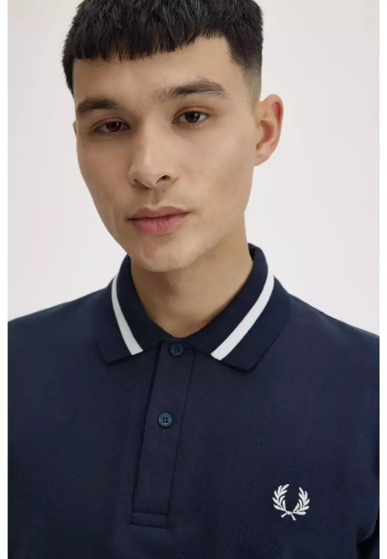 Fred Perry M2 Single Tipped Fred Perry Shirt (Navy / Snow White)