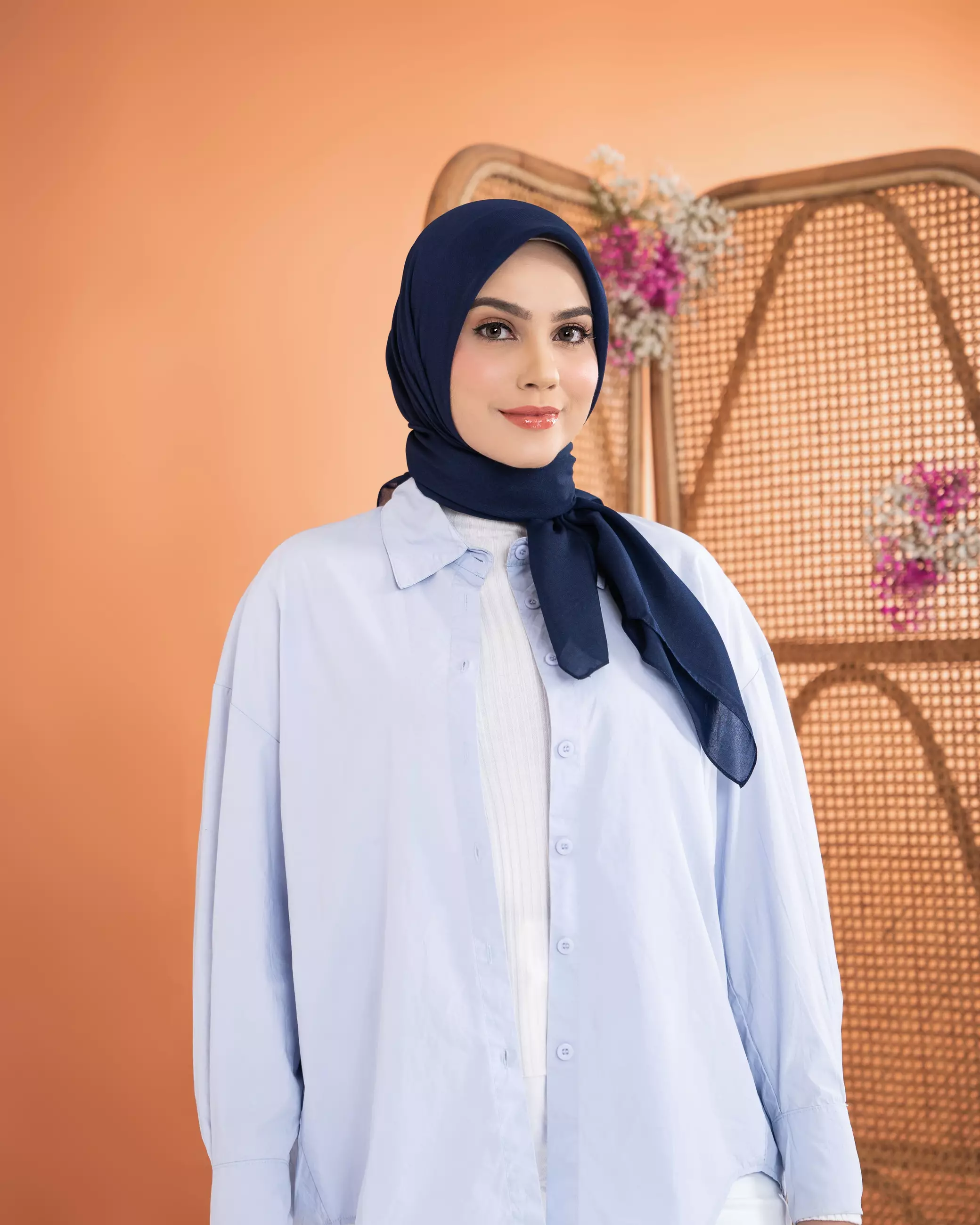 ZM Zaskia Mecca - Sana Navy Hijab Kerudung Segi Empat