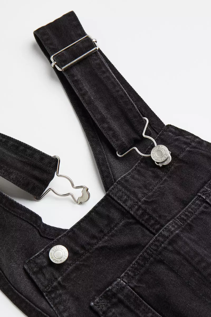 Denim dungaree shorts