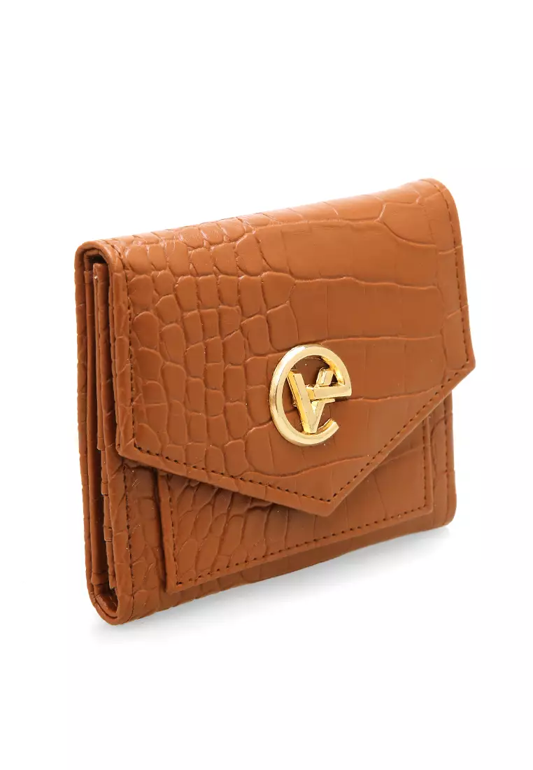 Fauzia Dompet Wanita Mini Motif Croco Premium Quality - Brown