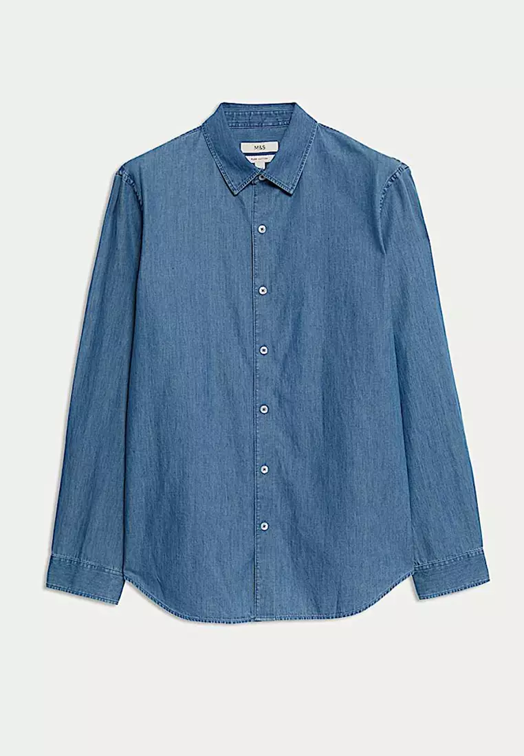 Regular Fit Long Sleeve Denim Shirt