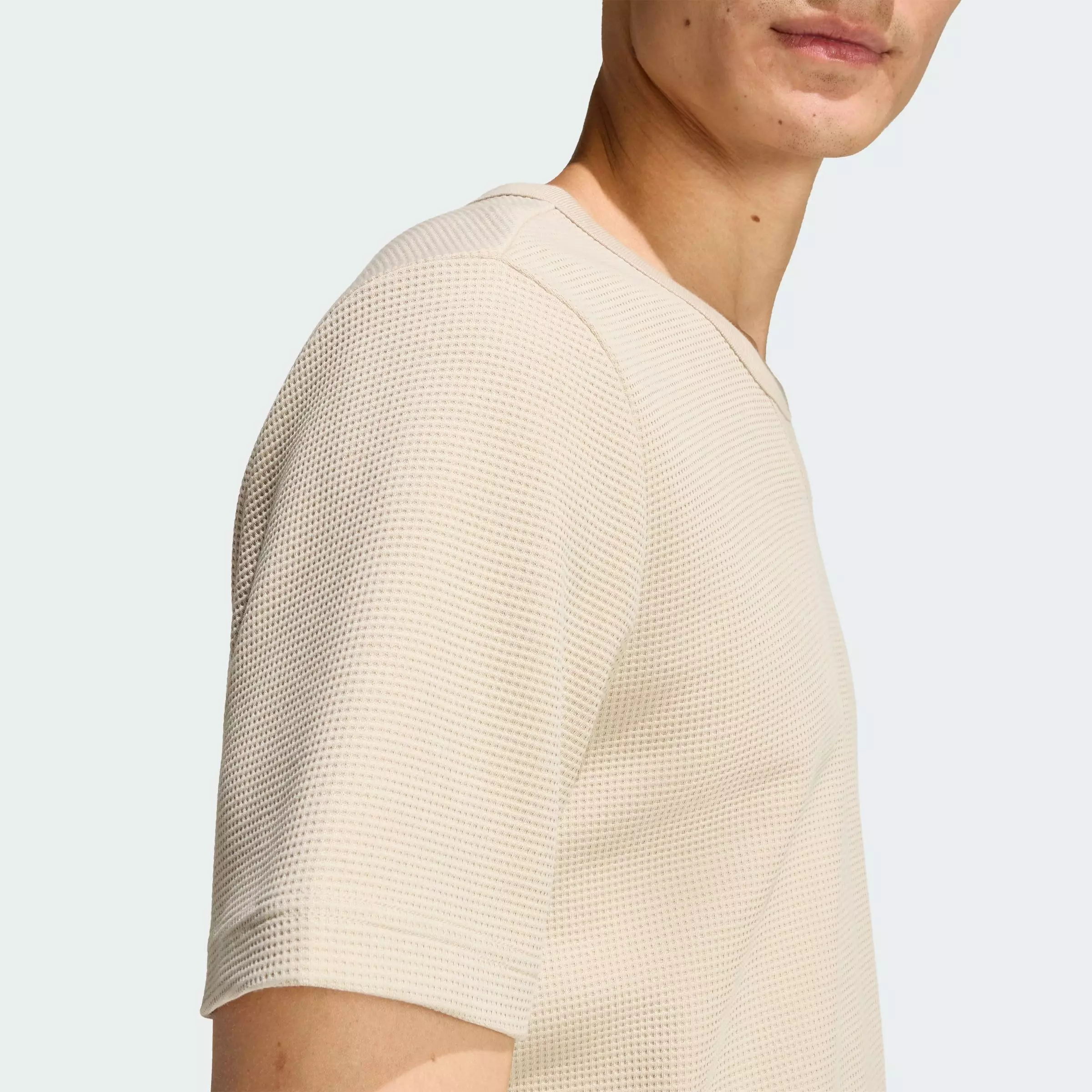 Lifestyle Trefoil Essentials Waffle Tee Men Beige KE1180