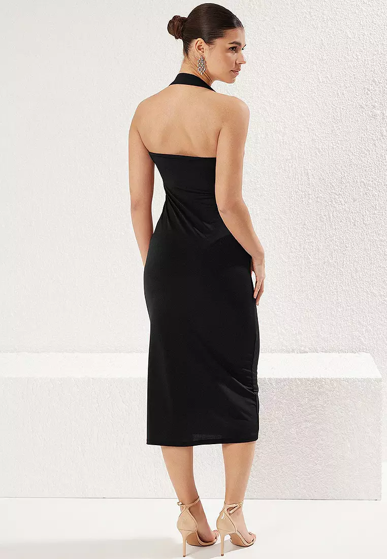 Belted Strap Midi Dress