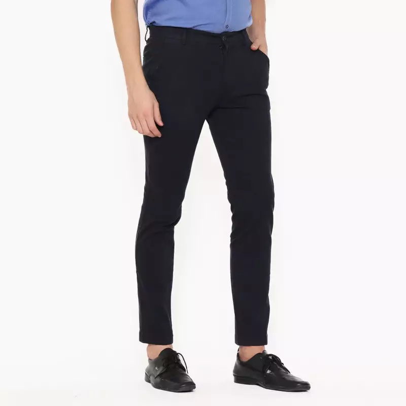Lawell Celana Chinos Panjang Pria Slim Fit – Celana Casual Formal Warna Biru Tua (Dark Blue) | Nyaman untuk Kerja & Sehari-hari