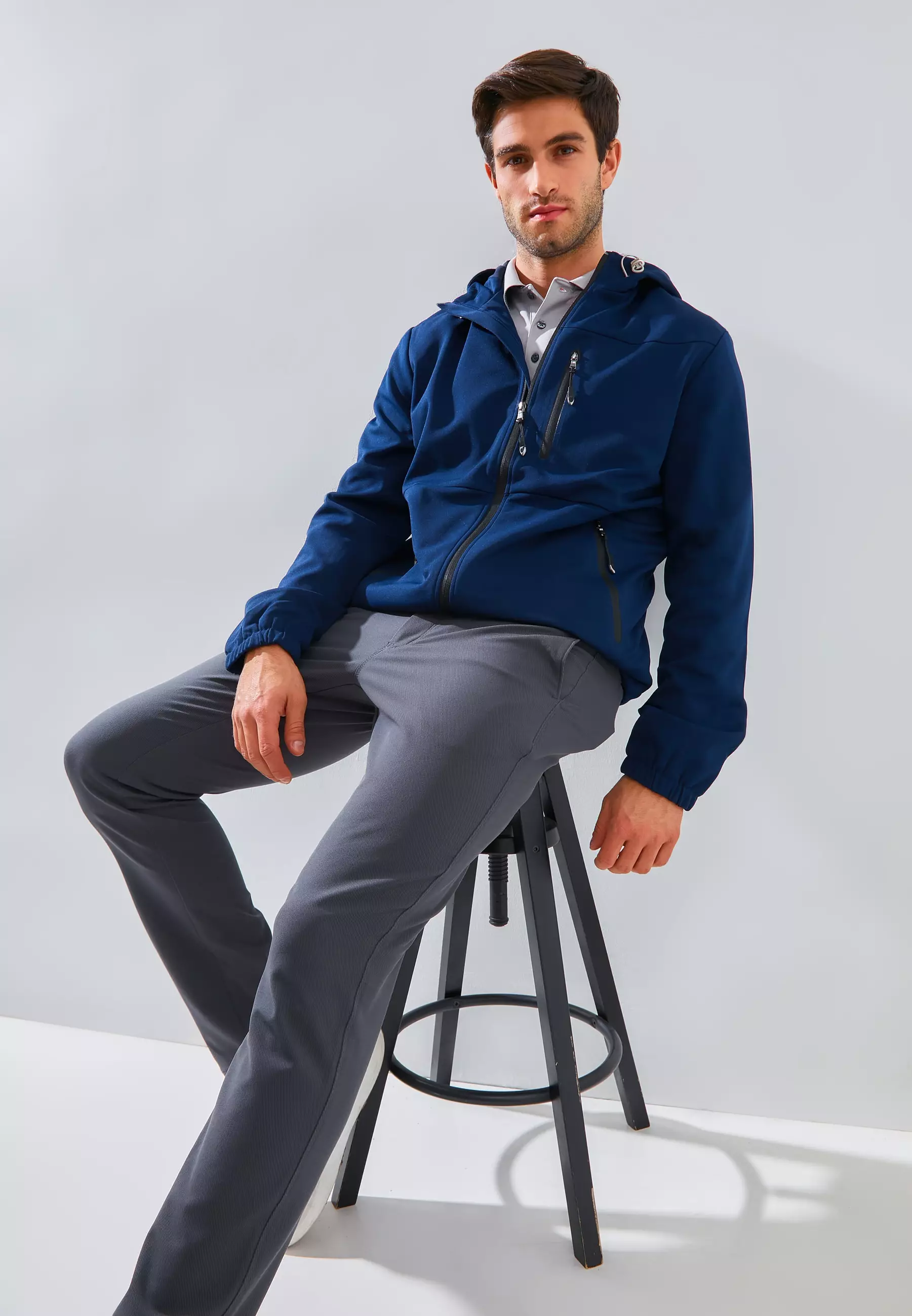 Jack Nicklaus Armour Premium Jacket Pria Regular Fit Classic Navy