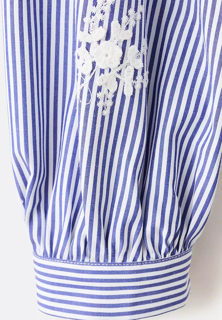 Embroidery Striped Shirt